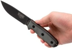 ESEE Model 4 Black Blade, Grey Handle 4P-MB With Coyote Sheath + Clip And MOLLE-back -Victorinox || Böker || DMT Sales EE ESEE 4P MB 06 esee knives ee esee 4p mb 06