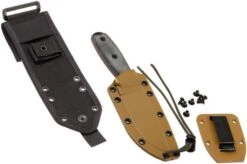 ESEE Model 4 Black Blade, Grey Handle 4P-MB With Coyote Sheath + Clip And MOLLE-back -Victorinox || Böker || DMT Sales EE ESEE 4P MB 07 esee knives ee esee 4p mb 07