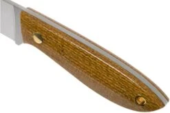 Brisa Bobtail 80 Mustard Micarta Handle, 12C27, Leather Sheath 9952 -Victorinox || Böker || DMT Sales ENZ 9952 05 enzo knives