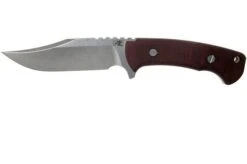 Rick Hinderer Ranch Bowie Burgundy Canvas Micarta, Stonewashed, Bowie Knife