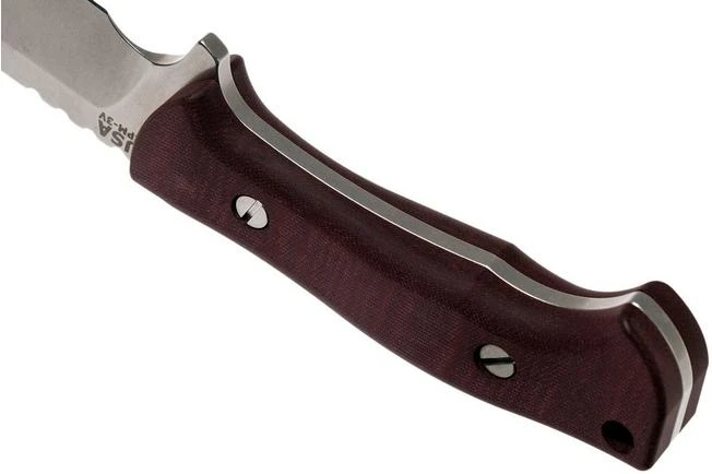 Rick Hinderer Ranch Bowie Burgundy Canvas Micarta, Stonewashed, Bowie Knife 6 Rick Hinderer Ranch Bowie Burgundy Canvas Micarta, Stonewashed, Bowie Knife - Image 4