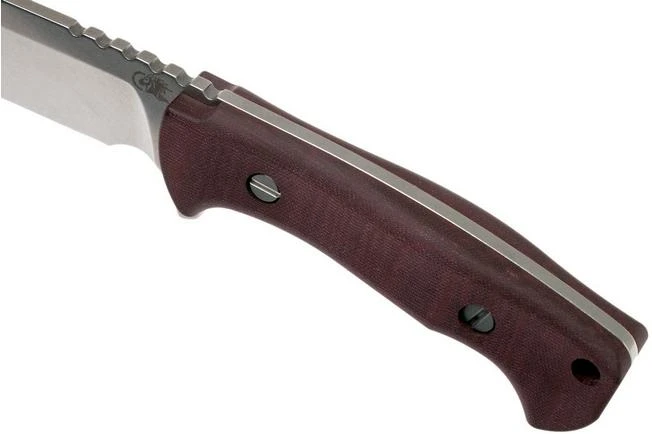 Rick Hinderer Ranch Bowie Burgundy Canvas Micarta, Stonewashed, Bowie Knife 7 Rick Hinderer Ranch Bowie Burgundy Canvas Micarta, Stonewashed, Bowie Knife - Image 5