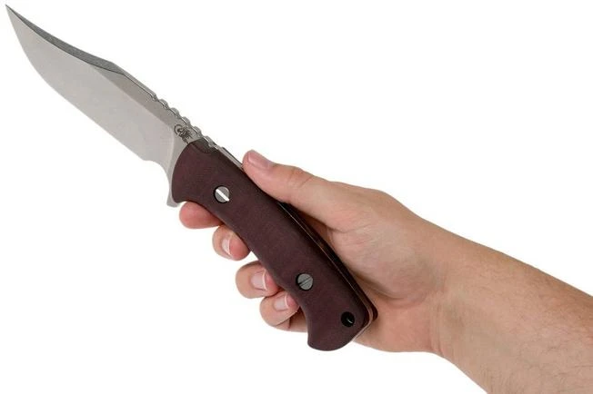 Rick Hinderer Ranch Bowie Burgundy Canvas Micarta, Stonewashed, Bowie Knife 8 Rick Hinderer Ranch Bowie Burgundy Canvas Micarta, Stonewashed, Bowie Knife - Image 6