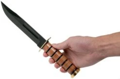 KA-BAR USMC Presentation Grade Knife 1215 Fixed Knife Leather Sheath -Victorinox || Böker || DMT Sales KA1215 06 ka bar